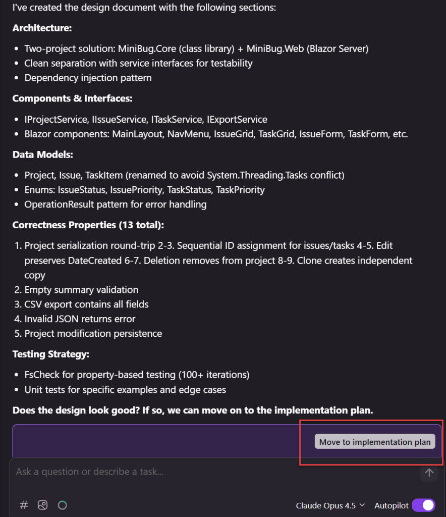 Move to implementation