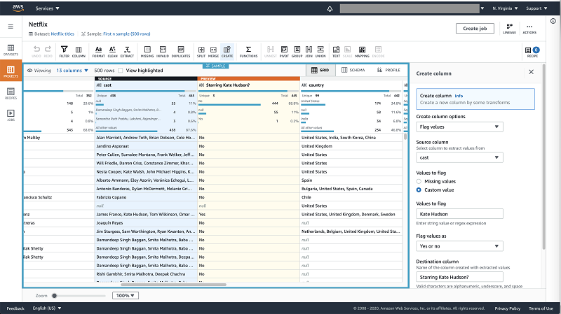 You have different options for values of the flag column, in this case we will go with Yes and No.