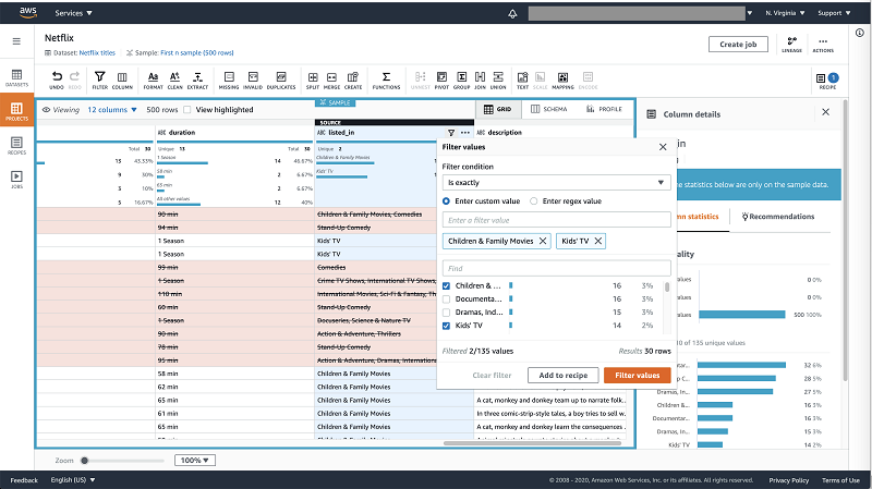 For example, in the Netflix Movies and TV Shows dataset, we can replace the word “deformed” with “physically different” but only for Kids related titles.