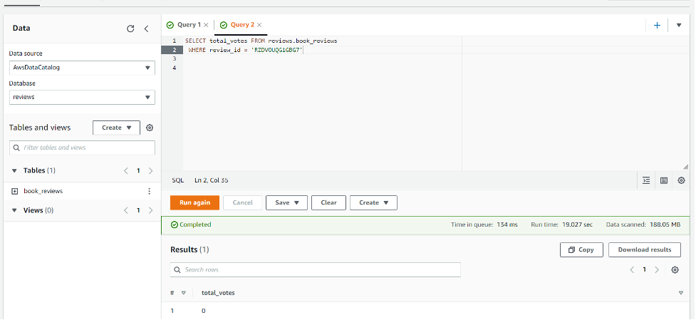 查询显示值为 0 的特定评论的 total_votes