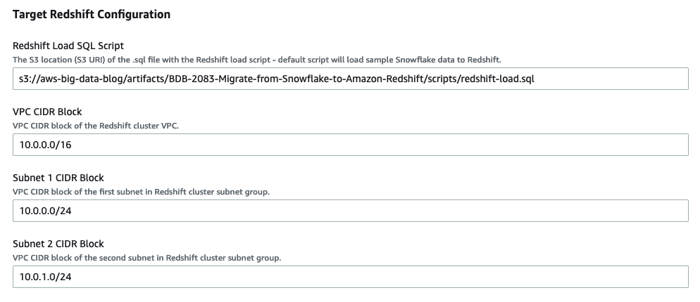 CFN Param Redshift 1