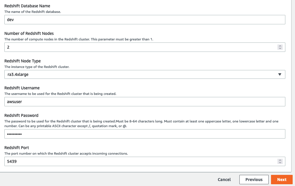 CFN Param Redshift 2