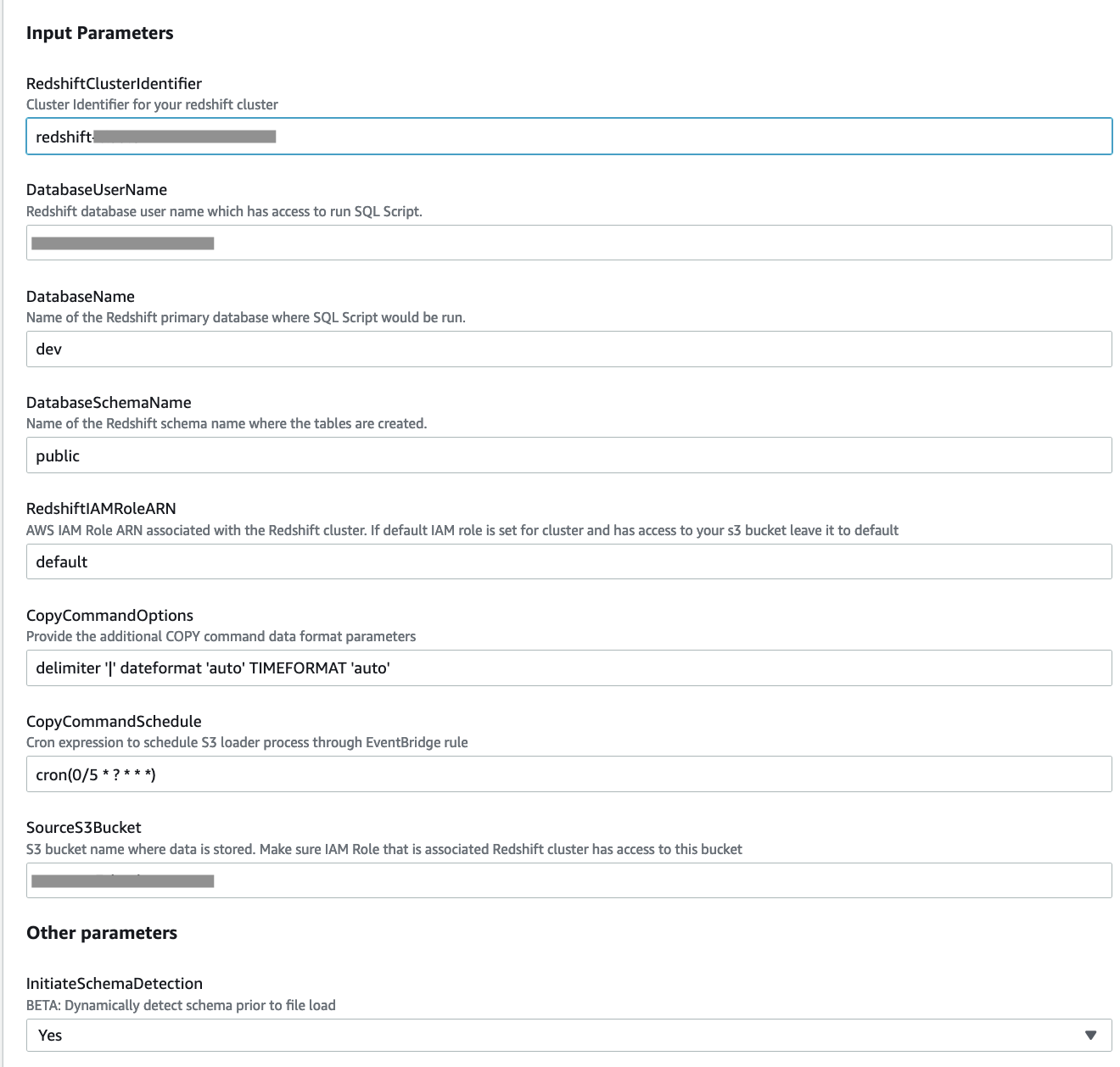autoloader-input-parameters