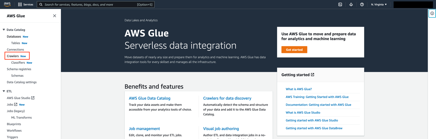 1. On the AWS Glue console, choose Crawlers in the navigation pane.