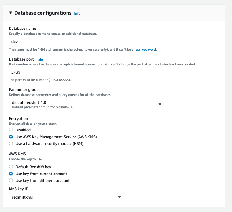 database configurations database configurations