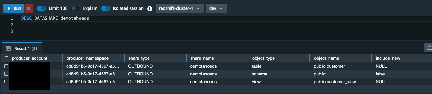 DESC DATASHARE demotahoeds DESC DATASHARE demotahoeds