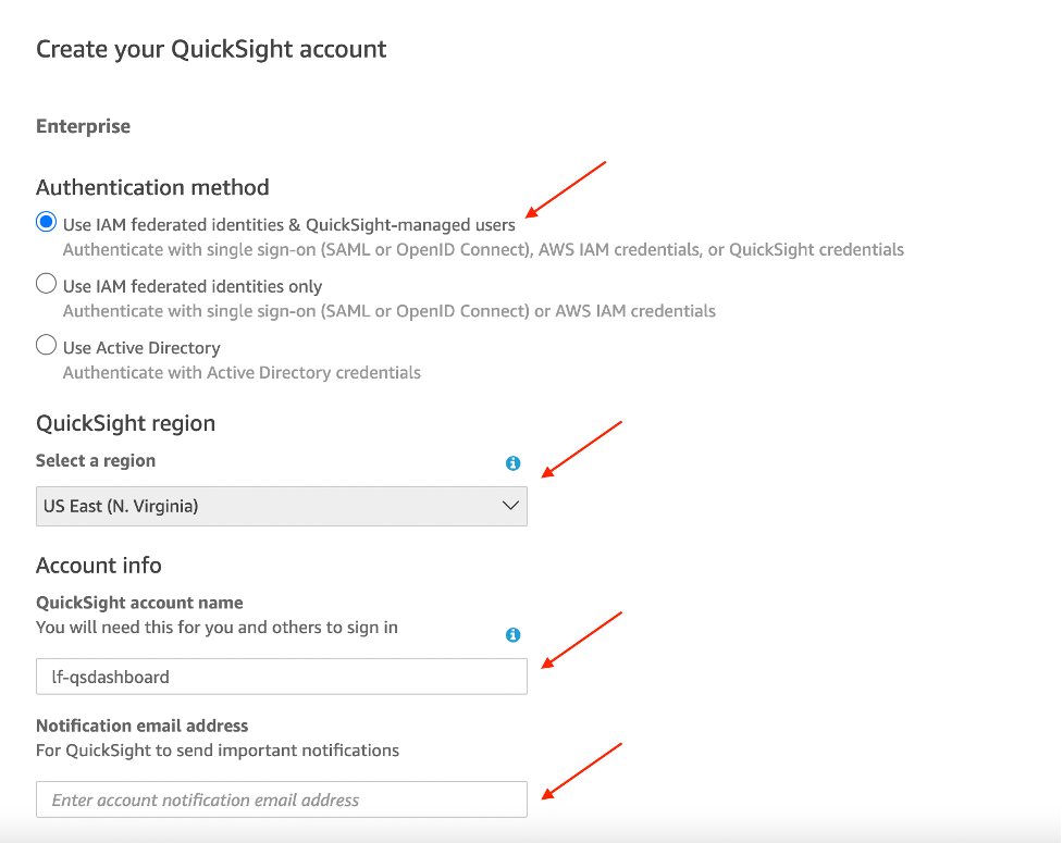 QuickSight Form