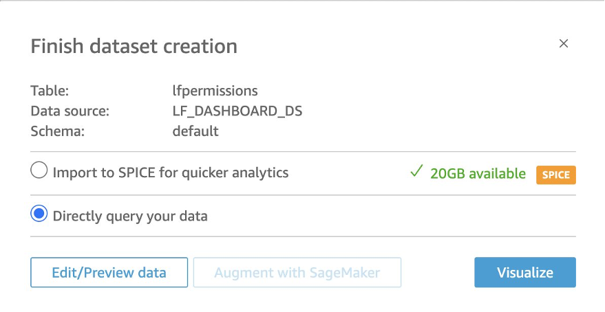 Quicksight data mode