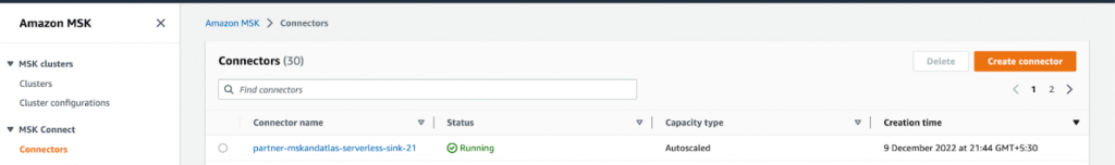 Connector Confirmation Page