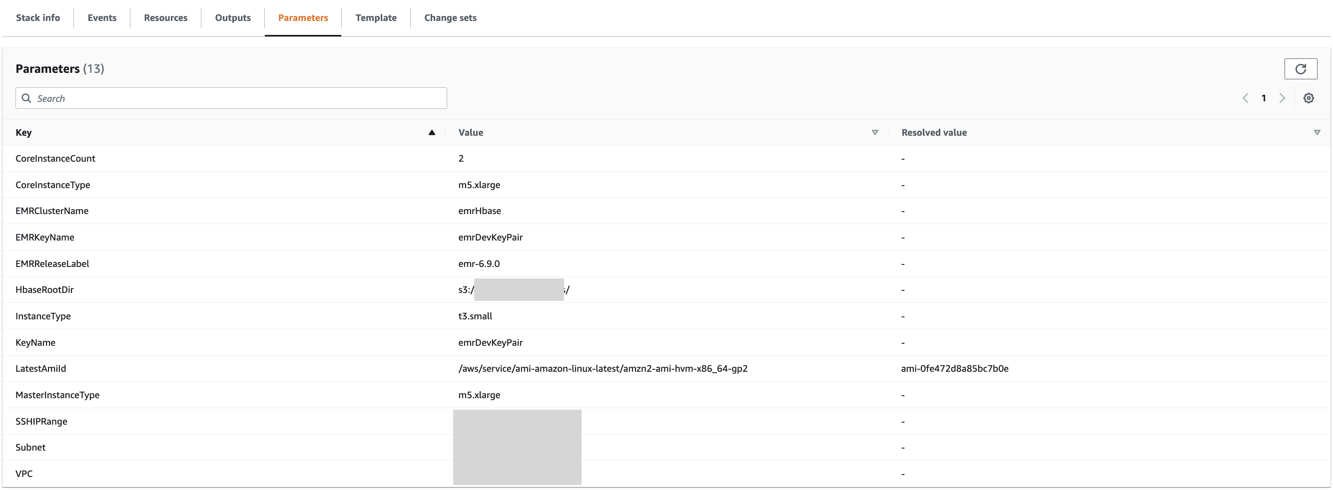 cloud formation parameters