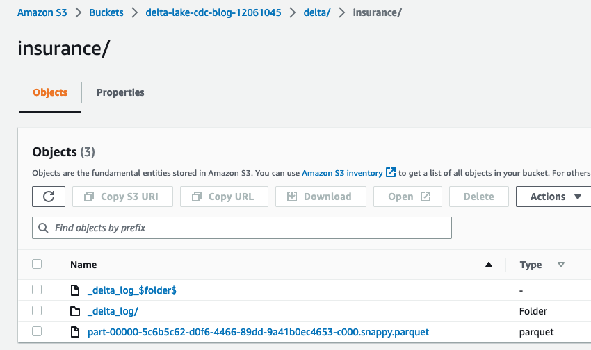 Delta location on S3