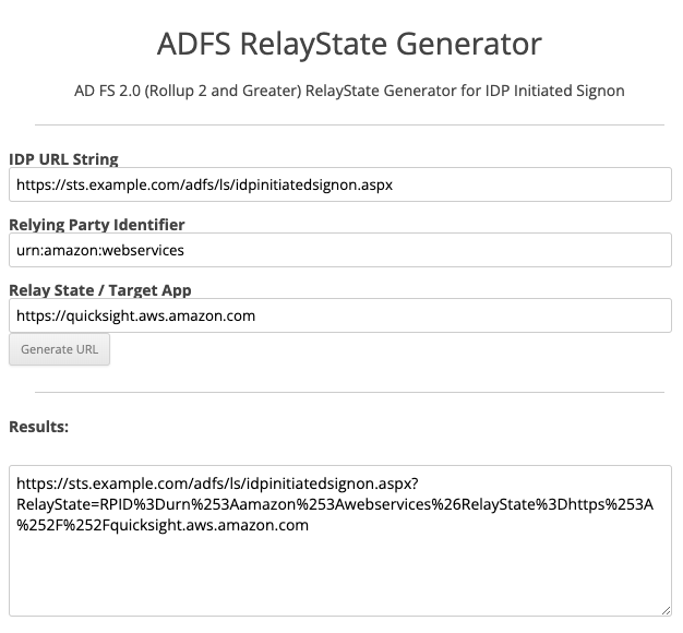 RelayState Generator