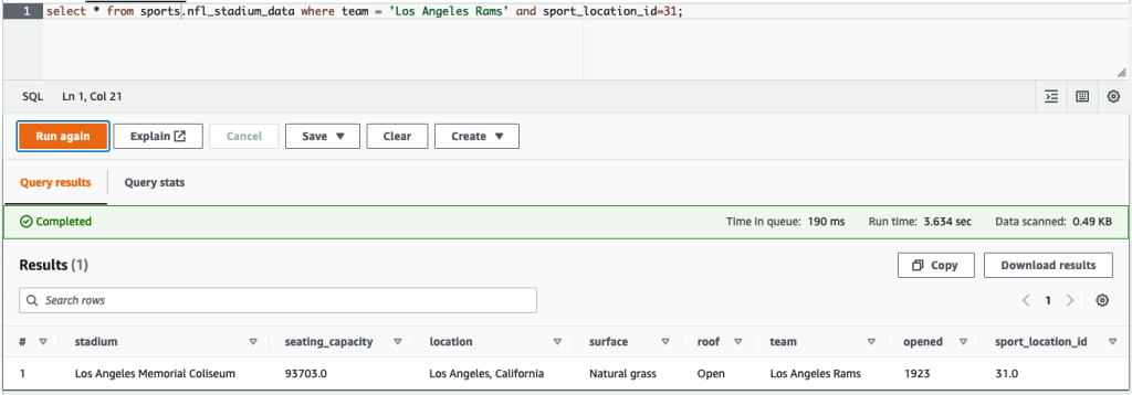 Amazon Athena review cdc data loaded
