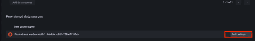 Configuring data source for Amazon managed Prometheus