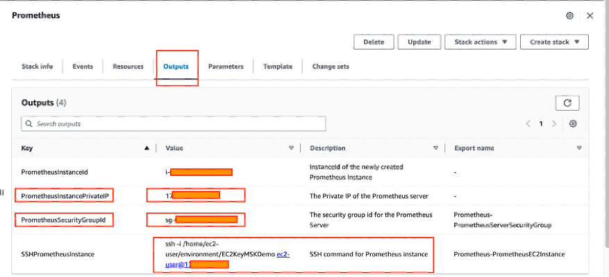 getting private IP and Security Group ID for Prometheus Stack