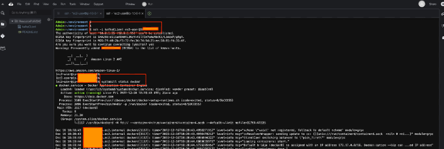 checking docker service status