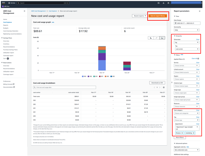 Save the report for later use by choosing Save to report library.