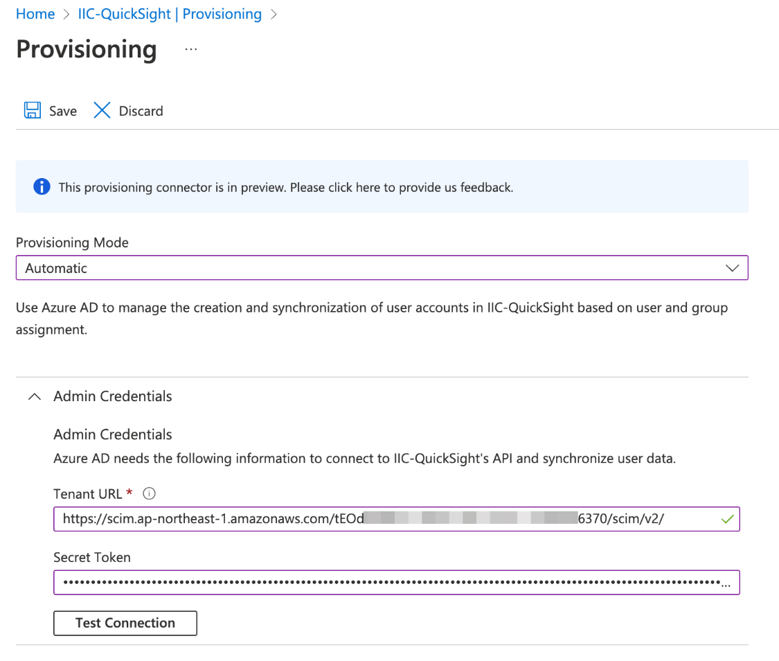 set Provisioning Status to On