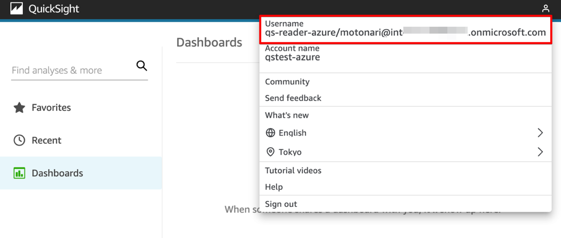 automatically redirected to your QuickSight home