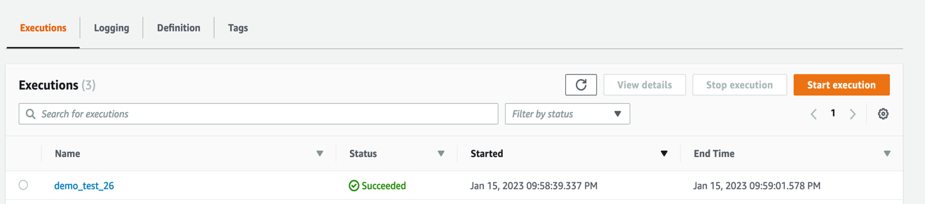 RSQL Master Step Function Execution