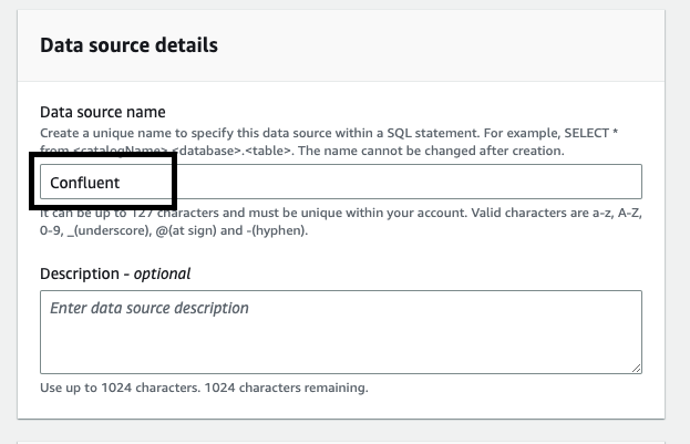 Enter name for data source