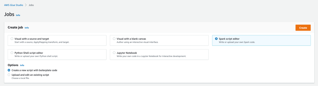 Glue Studio Job Creation UI