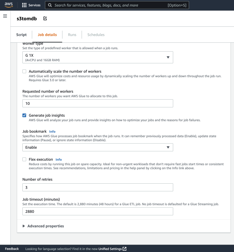 Job details continued