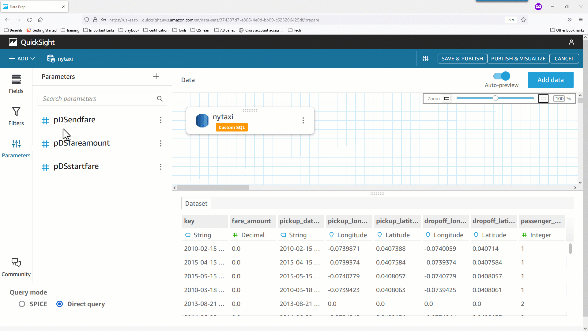 dataset parameter used in calculated field based on ifelse condition