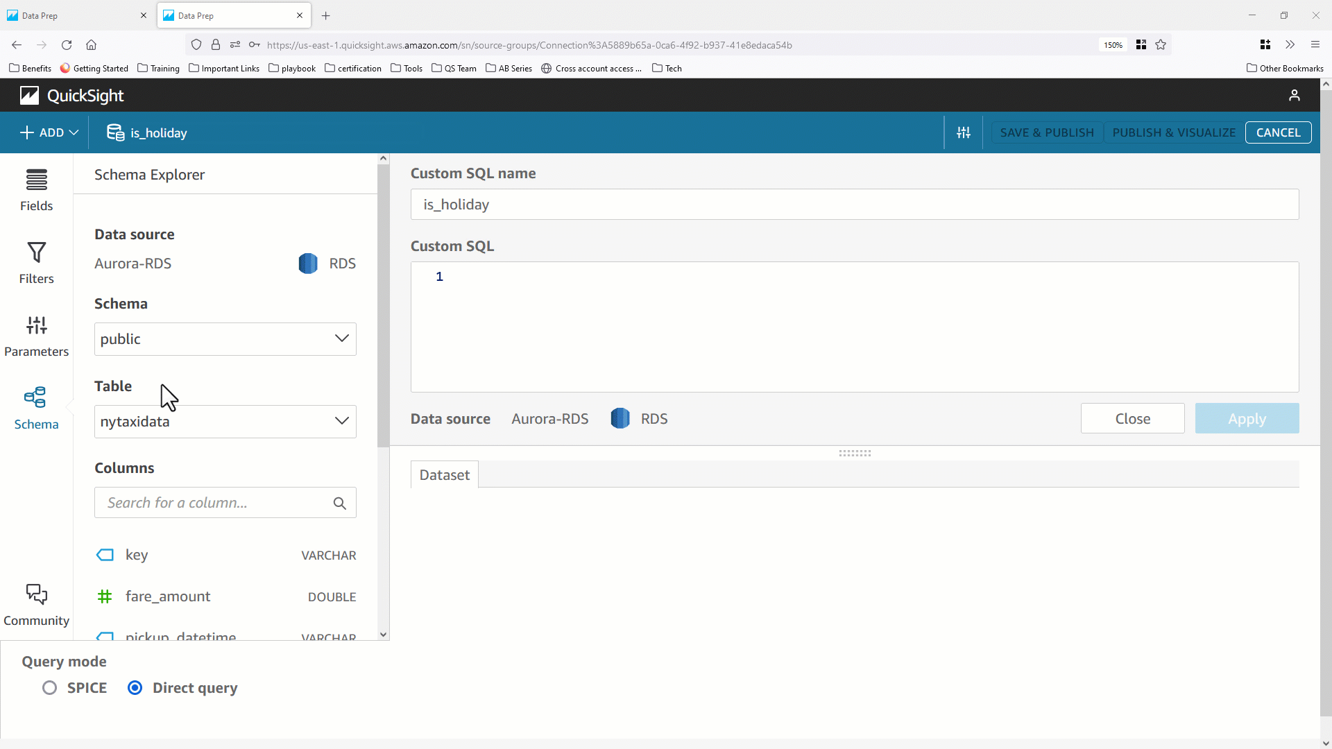 dataset parameter used with scalar user defined function