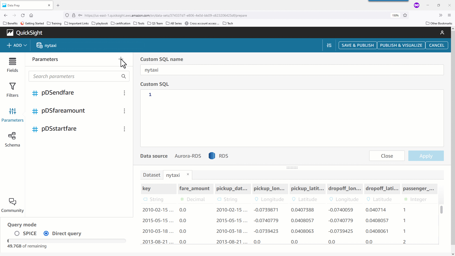dataset paramter with calculated field case statement
