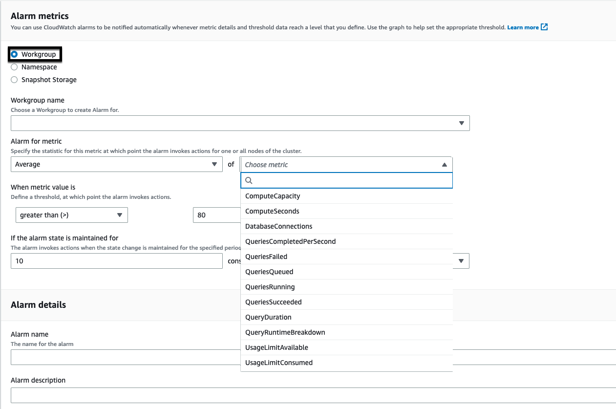 Workgroup Level Metrics