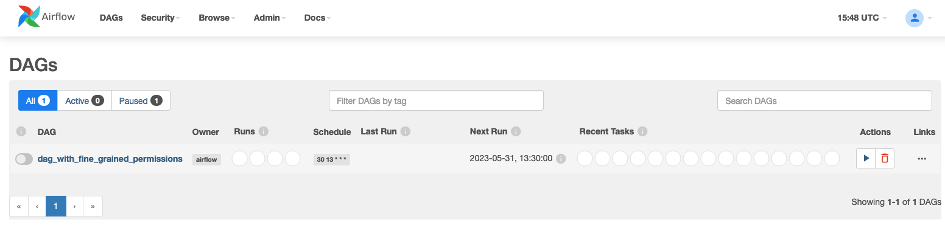 Screenshot of the MWAA user interface