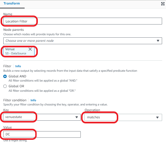 Location Filter Settings