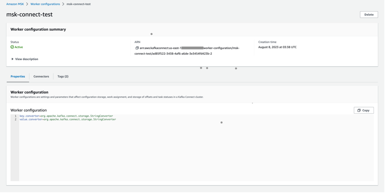 MSK Connect Worker Configuration
