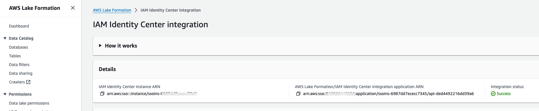IAM Identity Center enabled AWS Lake Formation