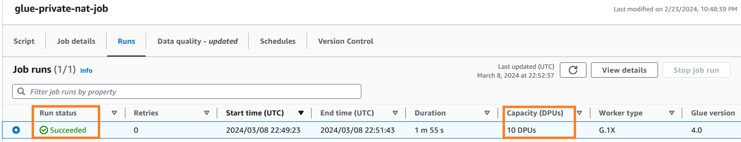 Job successful completition 