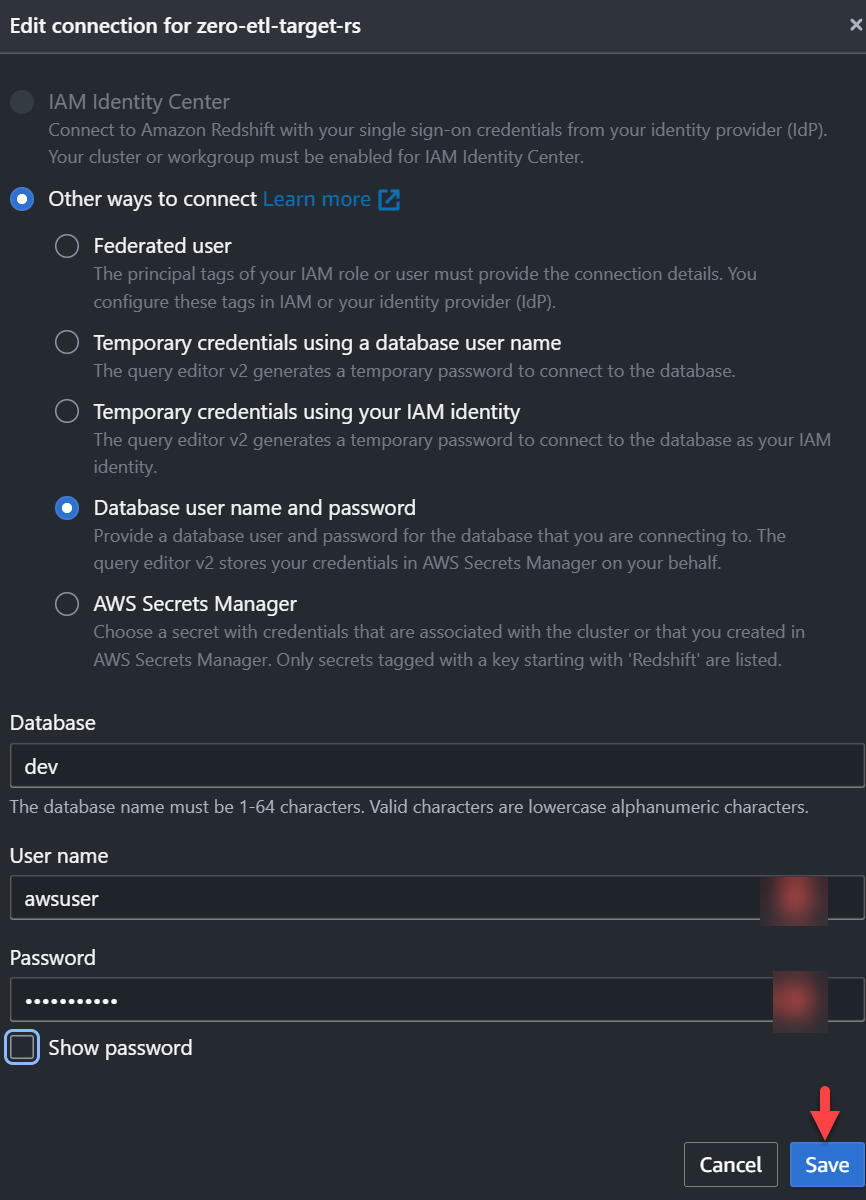 Connect to the Redshift data warehouse