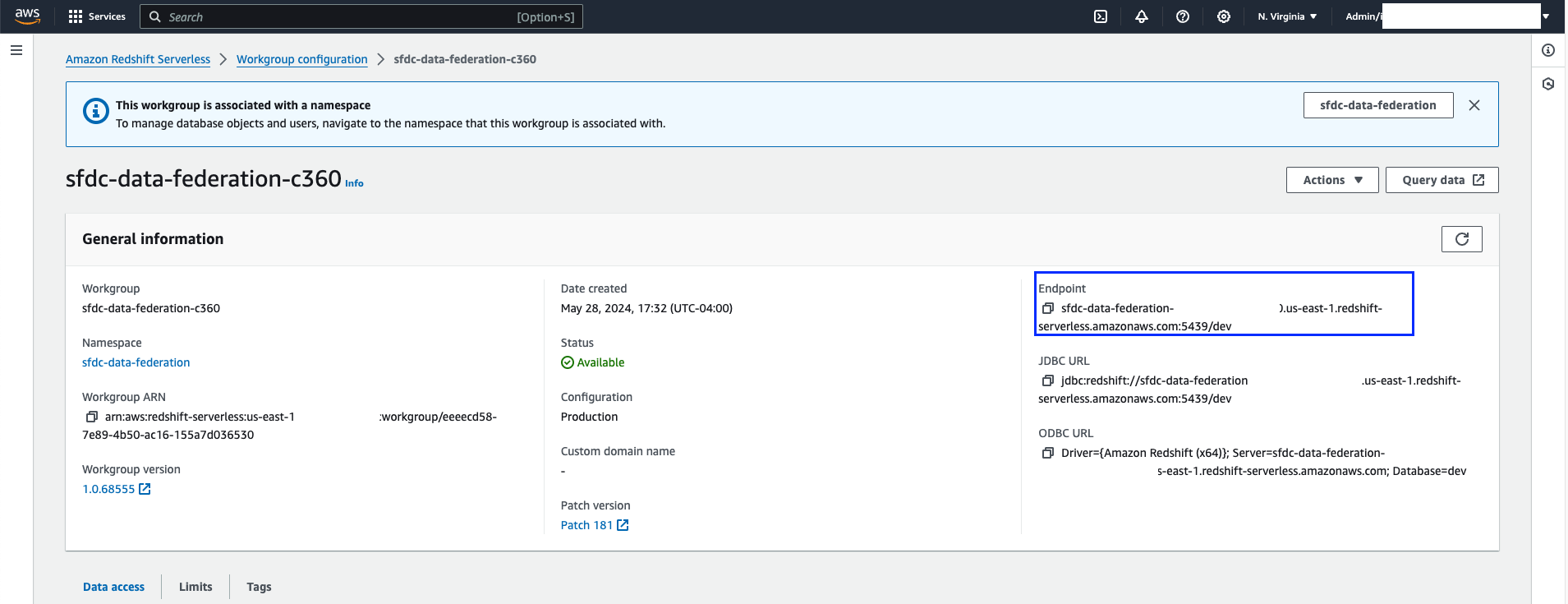 Step 4 Retrieve the Redshift endpoint