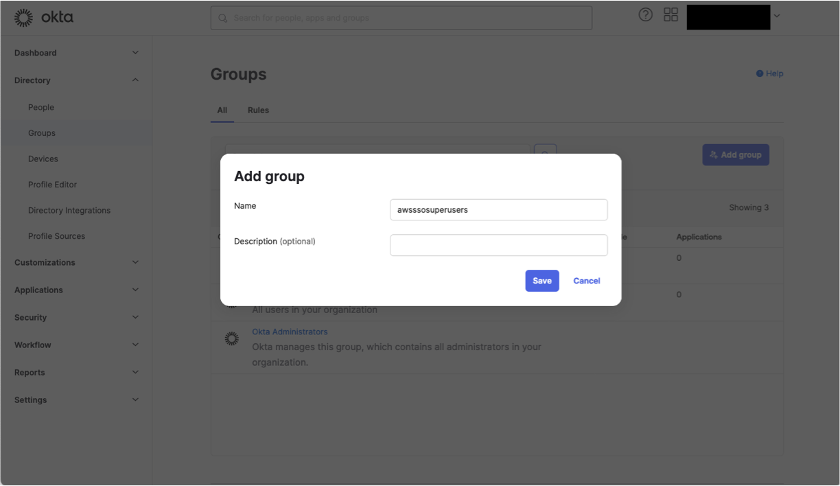 Group creation in Okta