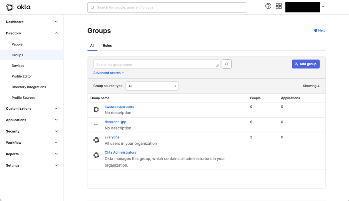 Group user assign in Okta
