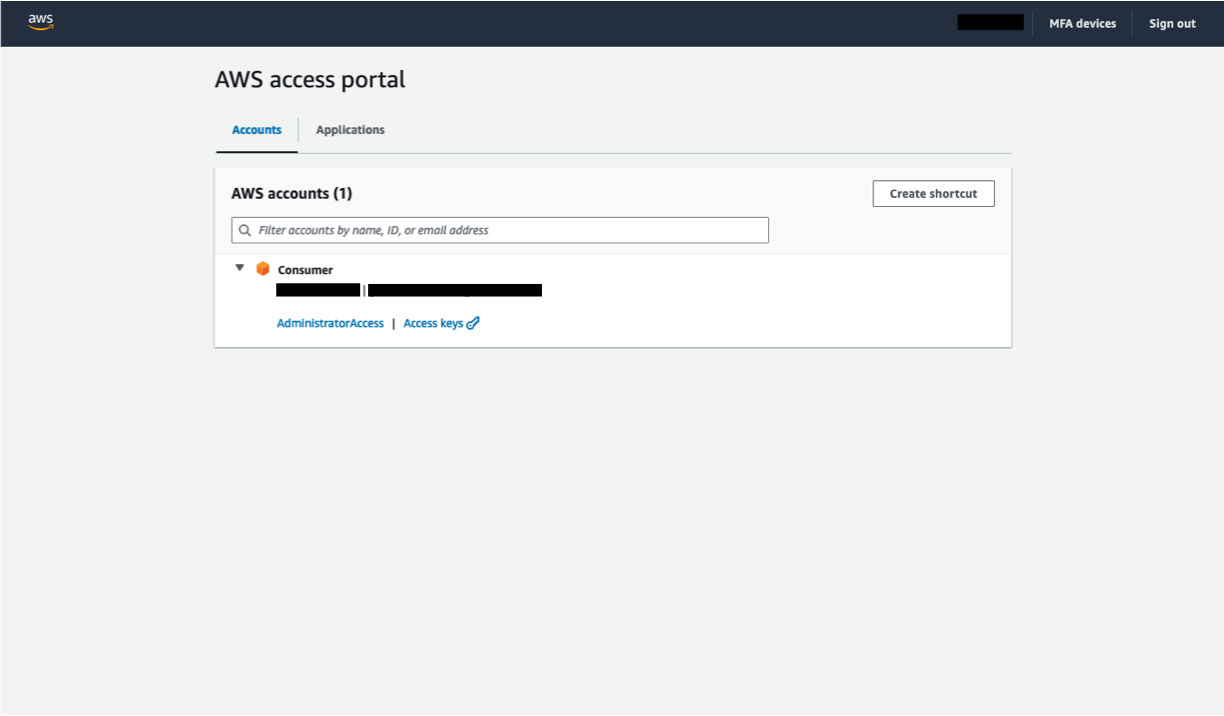 AWS Management console