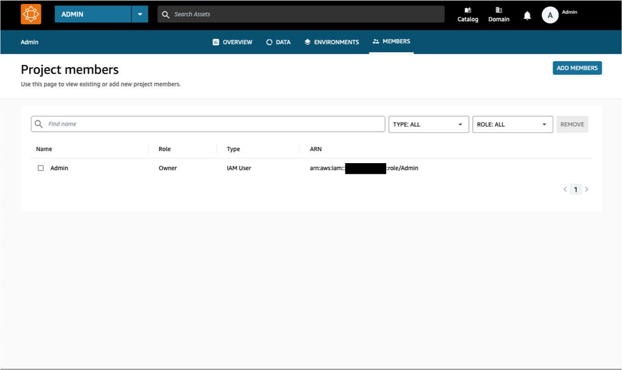 DataZone project members