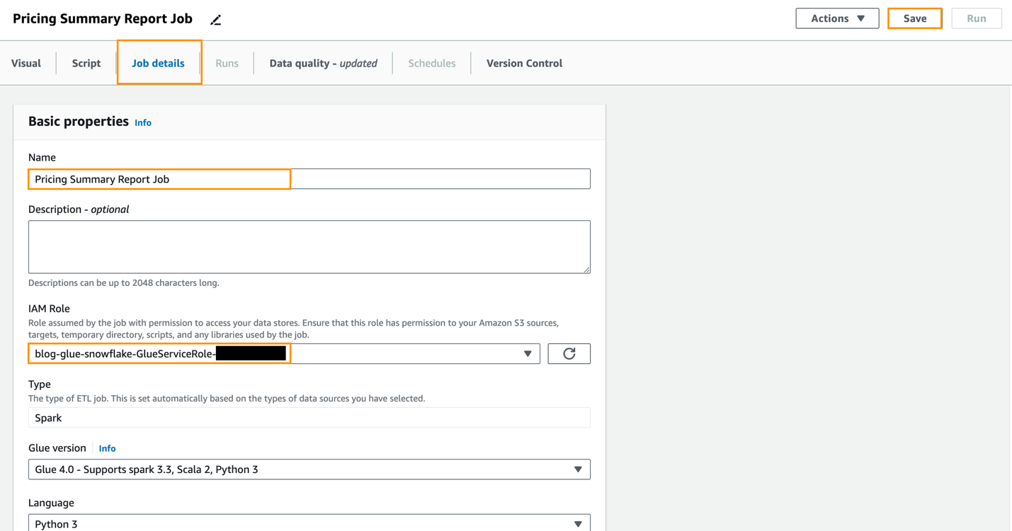 BDB-4354-glue-job-details