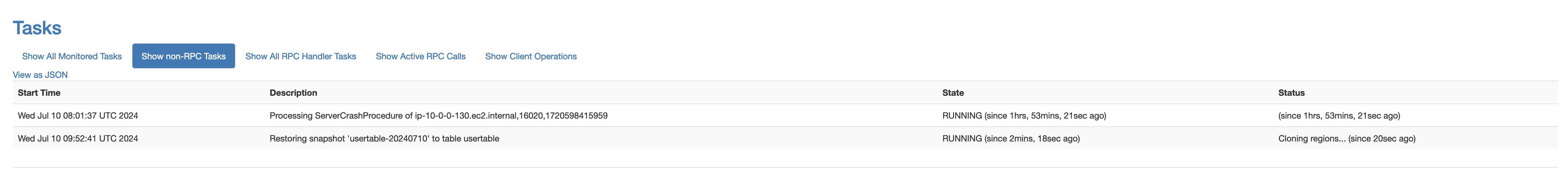 Check snapshot restore