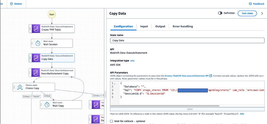 Copy data to Redshift