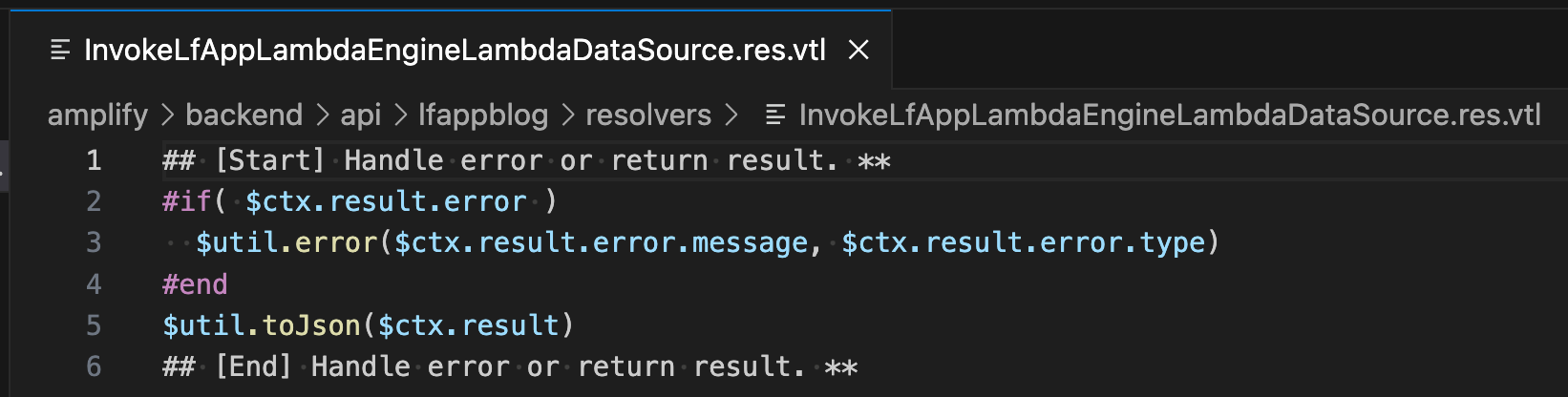 InvokeLfAppLambdaEngineLambdaDataSource.res.vtl file content