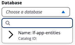 Application database control