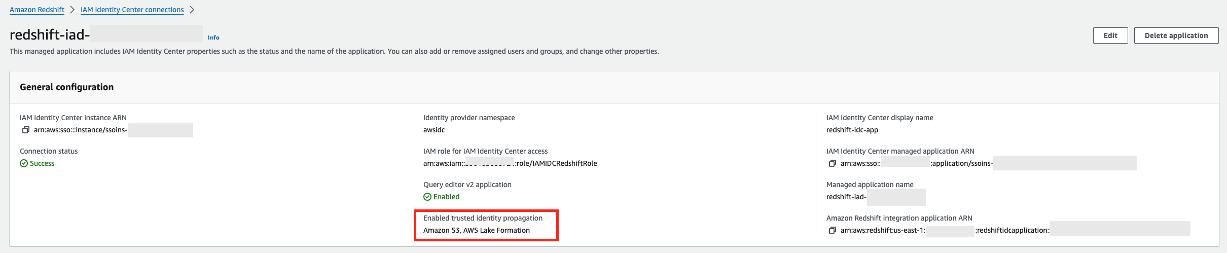 Figure 2: Redshift managed application