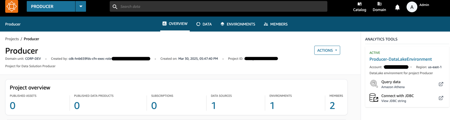 Screenshot datazone-open-query