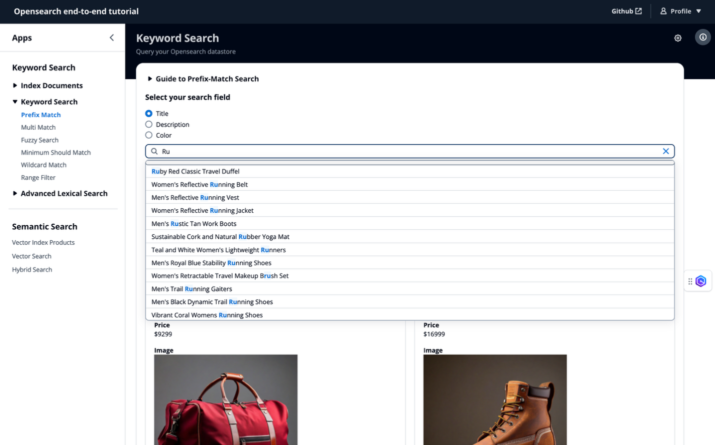 Prefix Match example